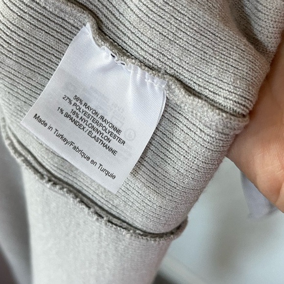 Tory Burch| Gray open front cardigan, slightly cropped with Knit eyelet detail• - Picture 11 of 15